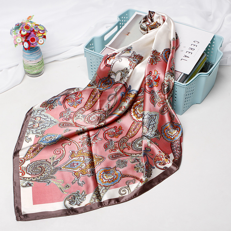 Silk scarf custom pattern new satin prin...