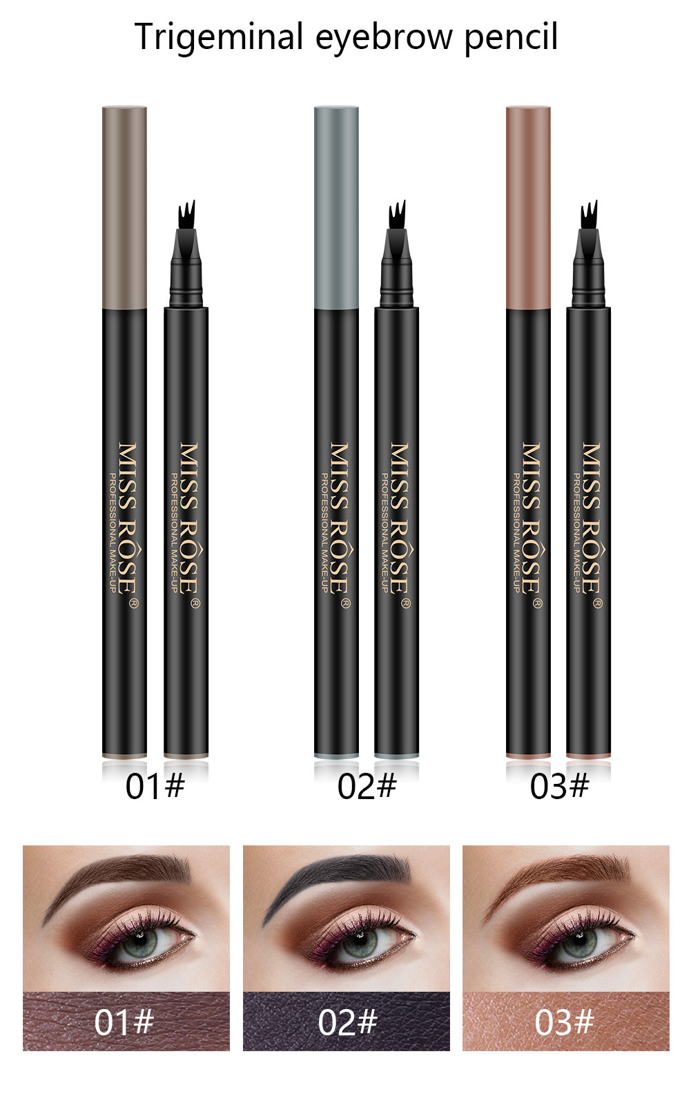 Fashion Eyebrow Pencil Natural Long-lasting Waterproof And Sweat-proof Eyebrow Pencil display picture 2