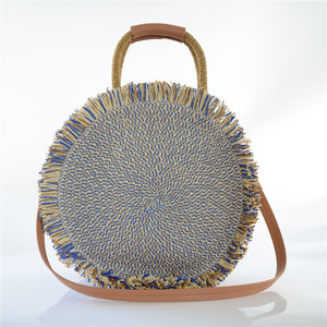 New type of circular fringed grass braided bag one-shoulder