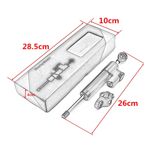 Motorcycle handlebar accessories universal titanium ruler steering damper steering stabilizer shock absorber cross-border