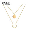 Necklace stainless steel, accessory, coins, simple and elegant design, European style