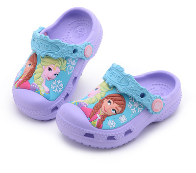 2019 new pattern girl Baby sandals 3D three-dimensional printing Cartoon lovely Snow princess Garden shoes Crocs