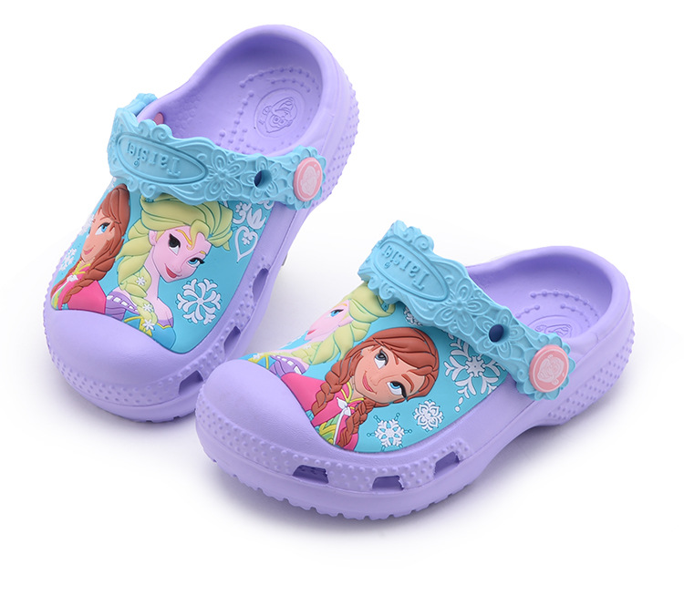 2019 new pattern girl Baby sandals 3D three-dimensional printing Cartoon lovely Snow princess Garden shoes Crocs