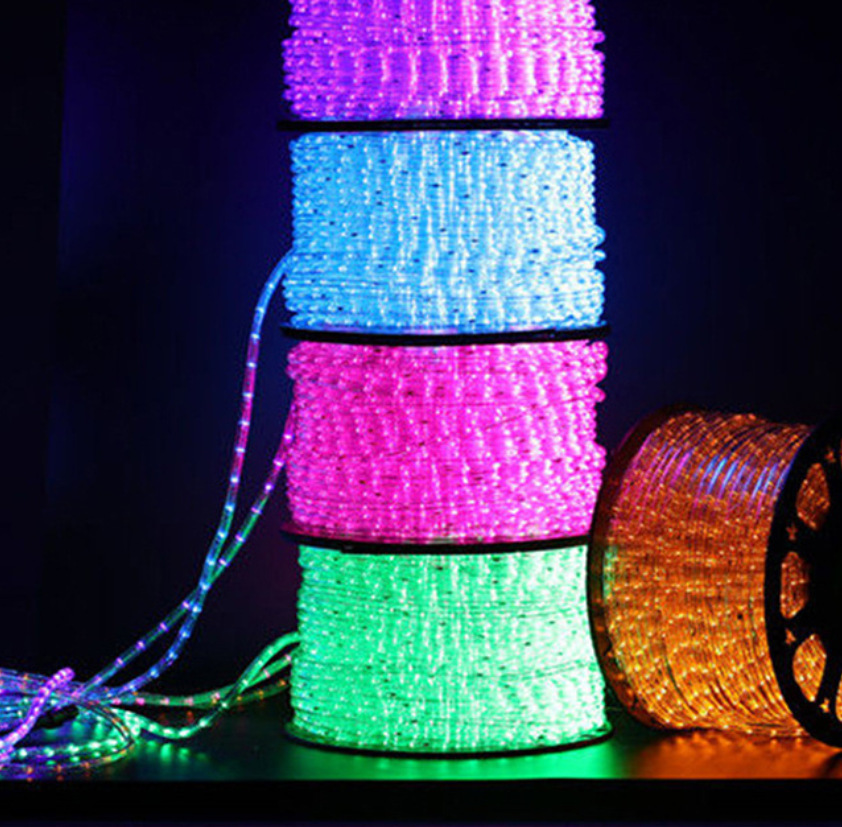Outdoor circular LED strip light strip, neon decorative light festival outline light, LED rainbow tube colored two-line light.