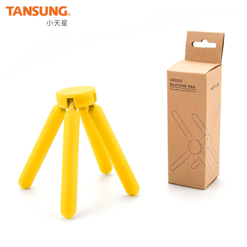 En stock Cruz silicona olla estera plegable estera de silicona cocina creativa aislamiento estera Mesa estera montaña al por mayor