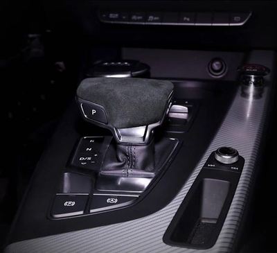 新款奥迪A4L A5 Q5L Q7打孔档把盖 运动款 翻毛皮 手球 排挡头|ms