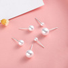 Silver needle from pearl, small fashionable earrings, silver 925 sample, simple and elegant design, internet celebrity