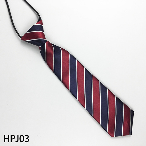 Rubber band tie, striped printed imitation silk performance tie, 6CM children's tie, short tie, manufacturer wholesale