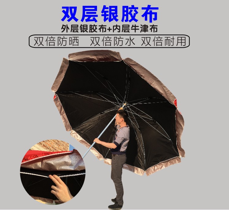 大号户外广告伞印字定制大伞户外摆摊遮阳伞太阳伞双层防晒2.4米