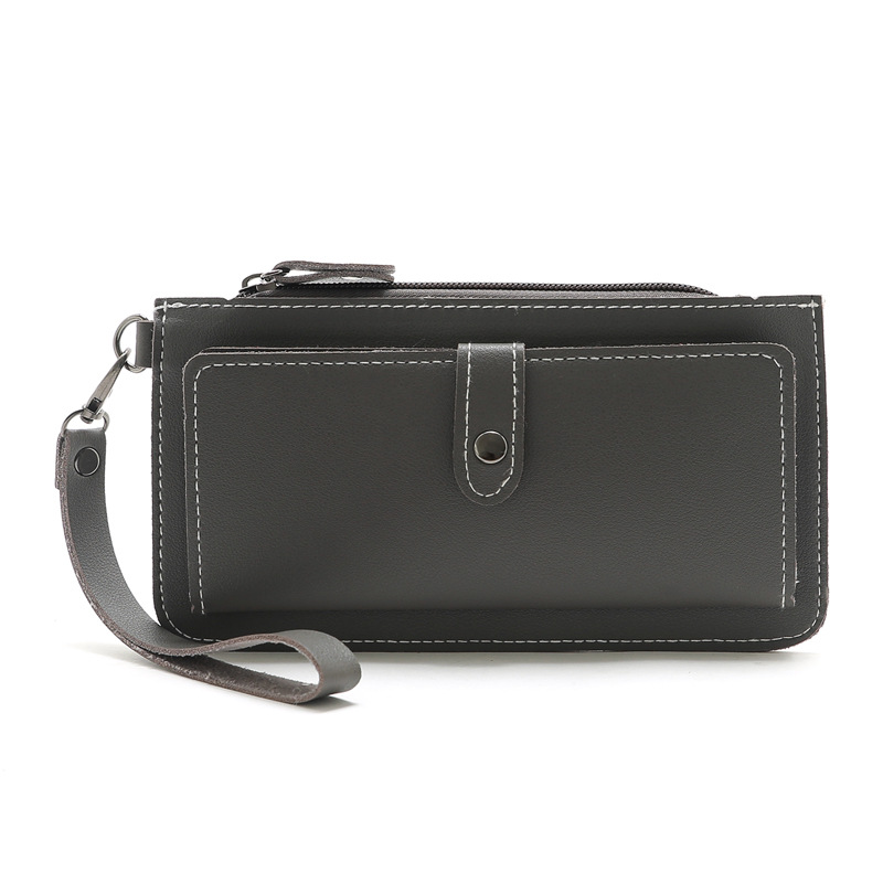 116g Weight Zipper Closure Type Business, Travel Occasion Pu Leather Material Solid Color Pattern Women'S Gender Square Shape Light Grey, Dark Grey, Rose Red, Pink, Red, Green, Blue, Gold, Black Color Fashion Multi-function Zipper Multi-card Buckle Wallet 31