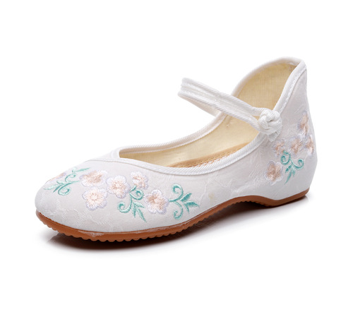 Undyed 2020 Spring and Autumn Hanfu Shoes, Versatile Embroidered Shoes, Cotton and Linen Wedge Shoes, Casual Plain Color Shoes