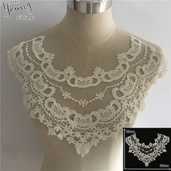 High-quality lace collar chest flower milk silk embroidery DIY handmade lace dress accessory wholesale