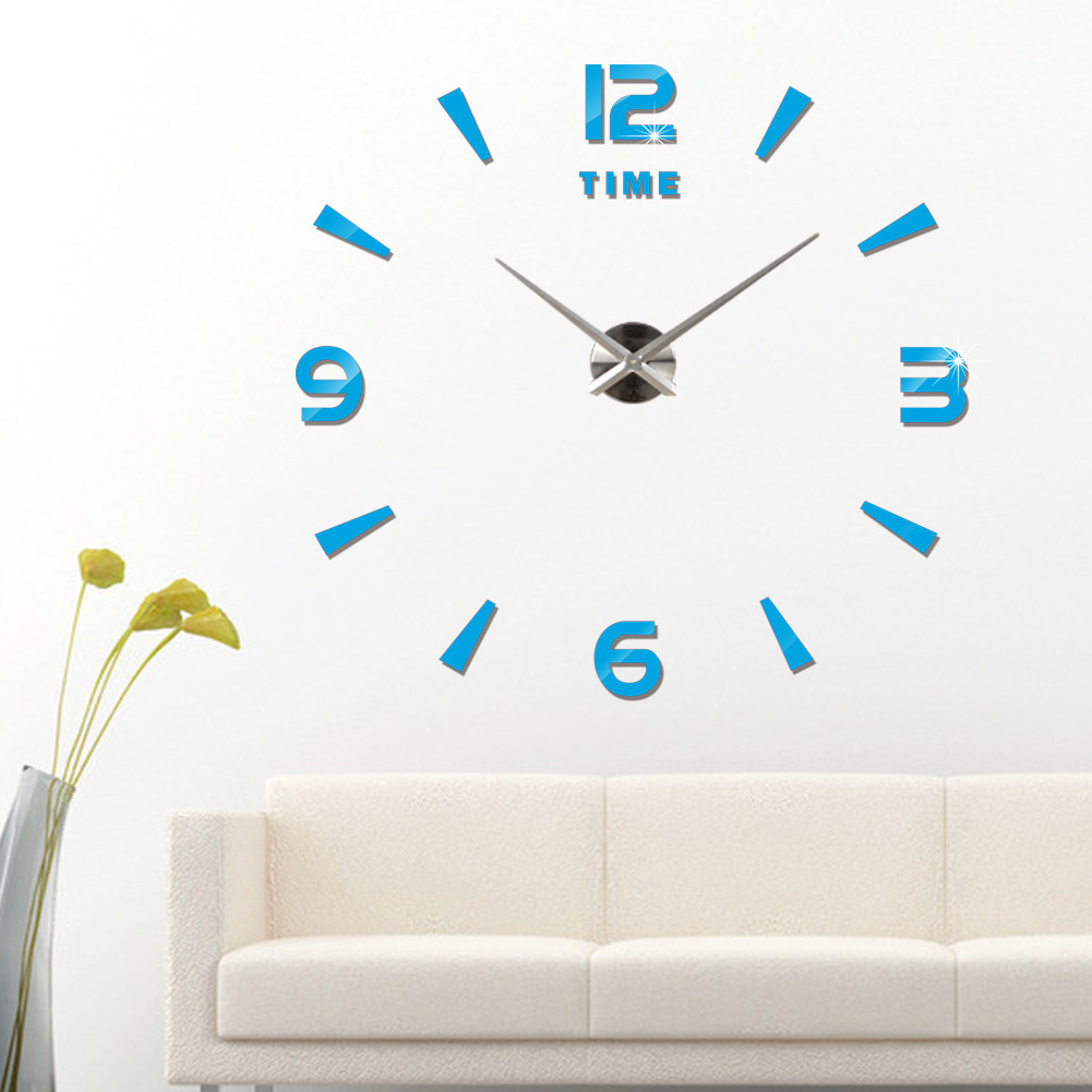 Venta caliente transfronteriza espejo creativo etiqueta de la pared reloj DIY de gran tamaño EVA espejo Reloj de pared simple reloj
