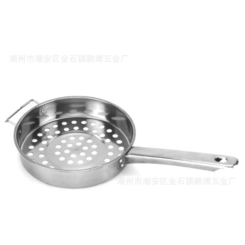 不锈钢凉虾漏勺 平底大孔漏勺凉鱼凉粉工具鱼面疙瘩漏勺22cm 批发