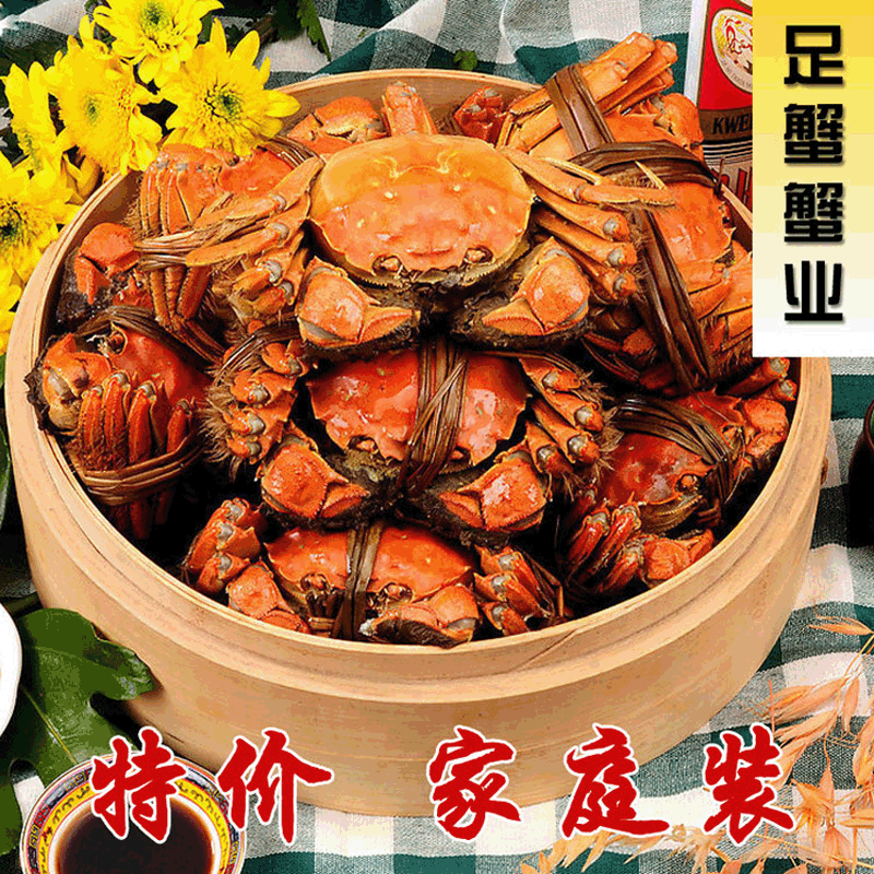 包邮阳澄湖大闸蟹公蟹4.0-3.5两母蟹3.0-2.8两8只 鲜活大闸蟹批发|ms