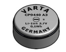 德国瓦尔塔VARTA CP9440扣式可充3.7V锂电池耳机9.4*4.0mmICR9440