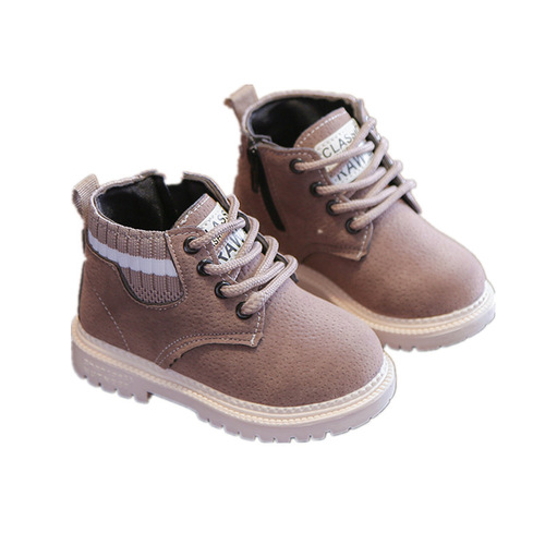  Autumn and Winter Children's Martin Boots Baby Snow Boots Plus Velvet Warm Anti-Slip Large Cotton Boots Boys and Girls Boots