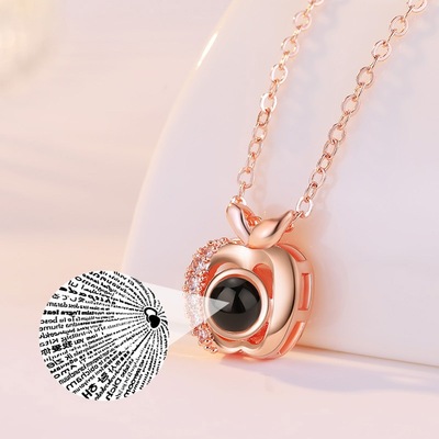 100 Language Necklace Projection Pendant Trill Same item memory Apple Clavicle chain