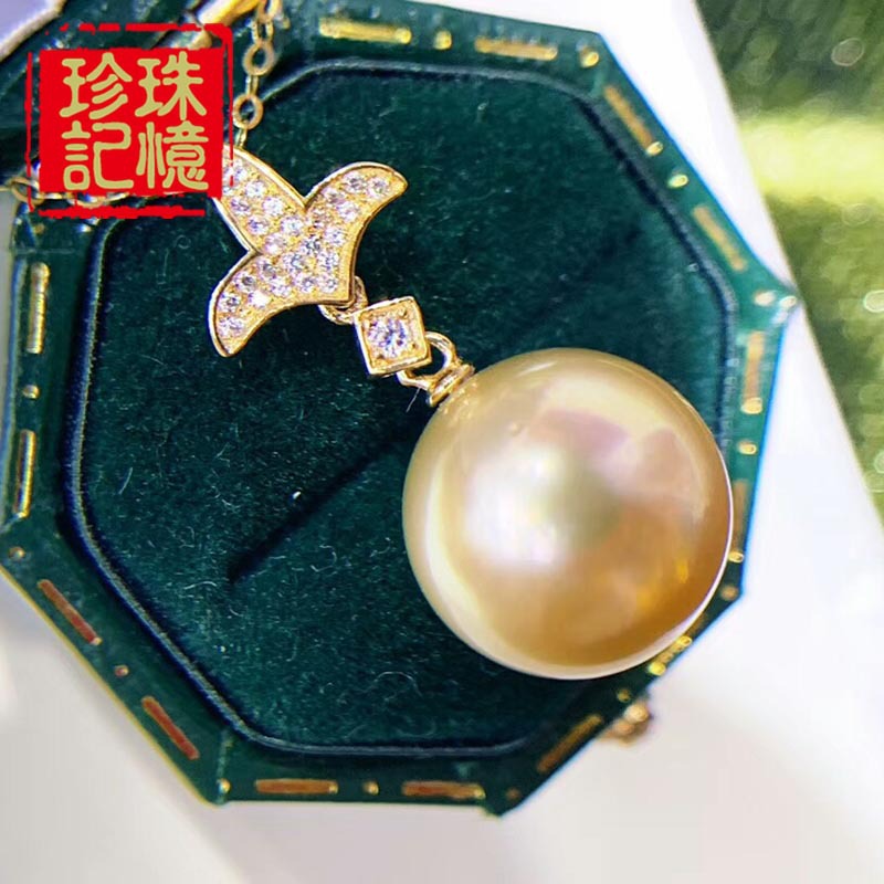 18k zircon Grass Pearl Pendant parts 10-13MM lovely Three grass Pendant parts