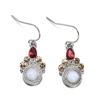 Ruby earrings, accessory, European style, moonstone