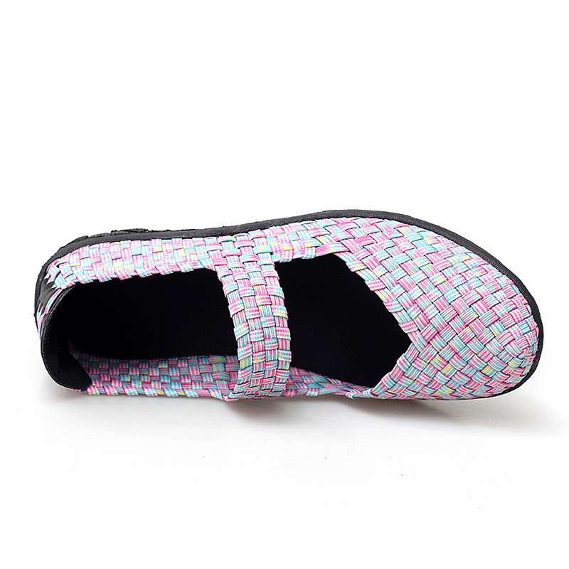 Zapatos de mujer 2021 primavera y verano nuevos zapatos tejidos ligeros zapatos de malla deportiva de Mujer Zapatos casuales perezosos planos de moda