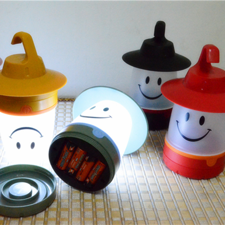 厂家直销热销LED创意儿童开关小夜灯床头户外帐篷灯露营笑脸灯|ms