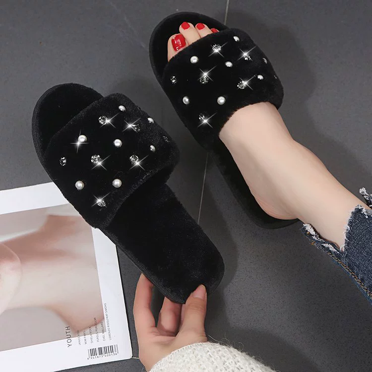 П slippers Demi-season из жемчуга, домашняя обувь, прямые продажи с завода, корейский стиль, оптовая продажа