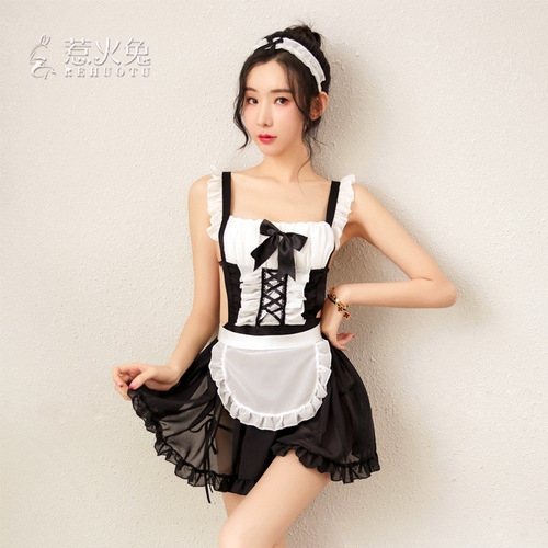 Illuminating Rabbit's New High-End Sexy Cute Maid Uniform Temptation Passionate Maid Servant Erotic Lingerie Set for International Trade Quality