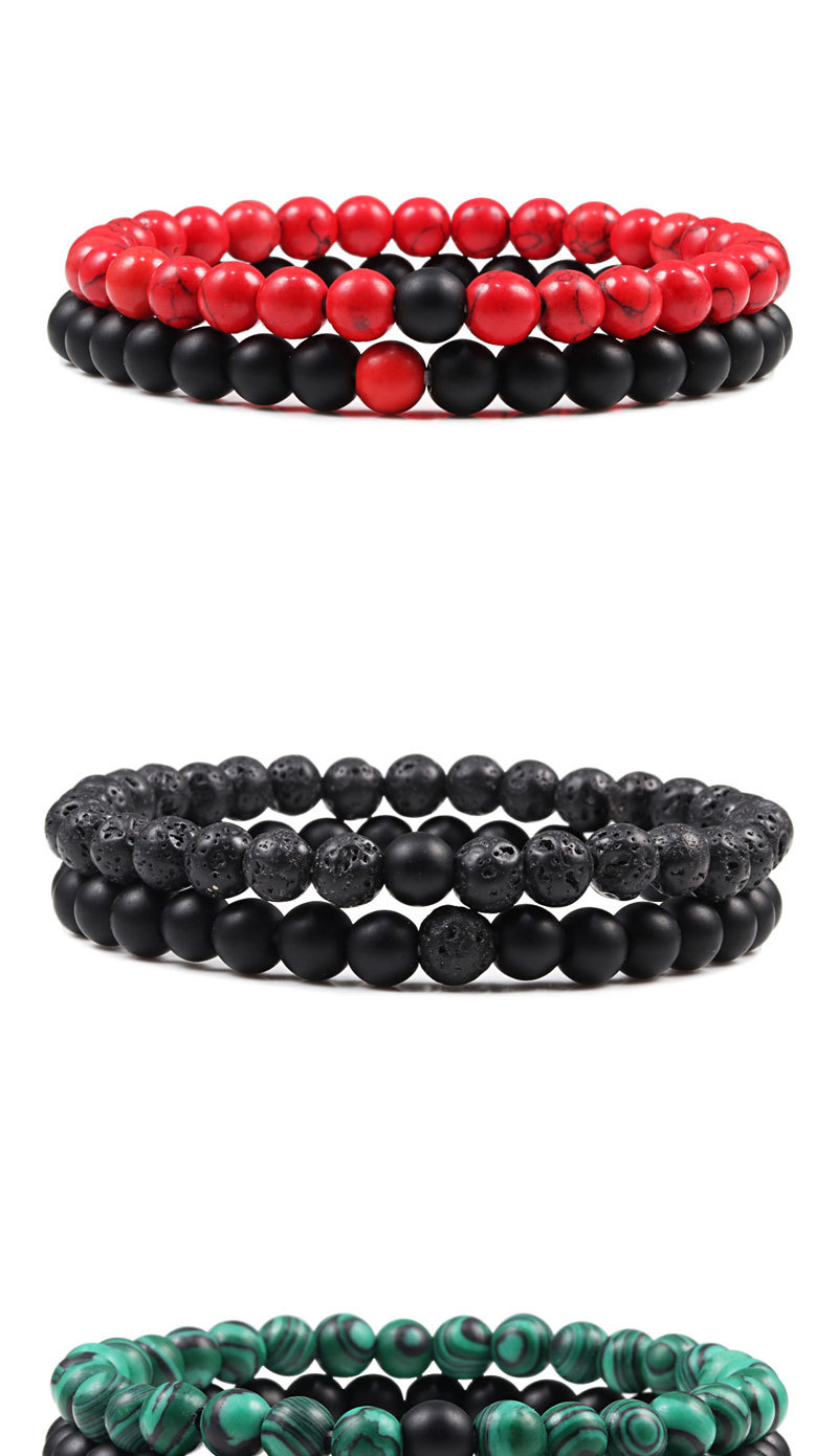 Kreatives passendes Perlenarmband blau türkis Paararmband elastisches Seilarmband Perlen verstreute Perlen Armband Armband_voghion.com