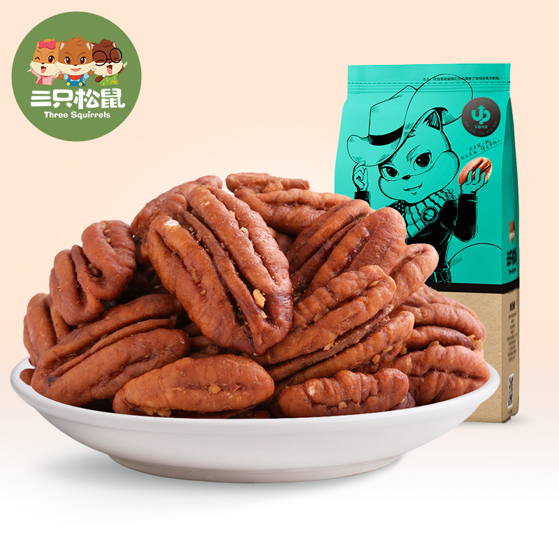 【三只松鼠_碧根果仁165g】零食坚果特产炒货山核桃长寿果仁|ms