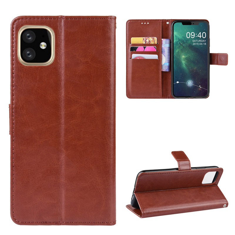 Crazy Horse Leather Flip Case For Iphone Pro Max With Card Slot_voghion.com