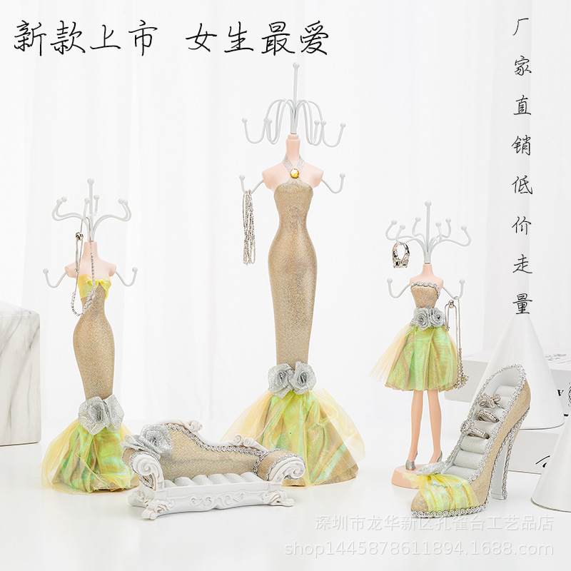 橱窗摆件树脂工艺品首饰展示架铁艺饰品架耳环项链架珠宝展示道具|ms