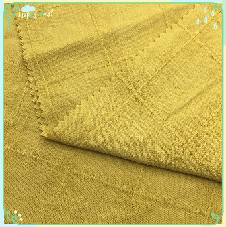 现货供应全棉纱罗提花布 全棉竖条纹格子面料 春夏衬衣时装面料