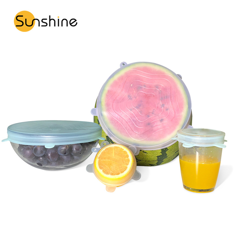 定制保鮮蓋 廚房密封保鮮蓋微波爐食品水果矽膠拉伸保鮮蓋六件套