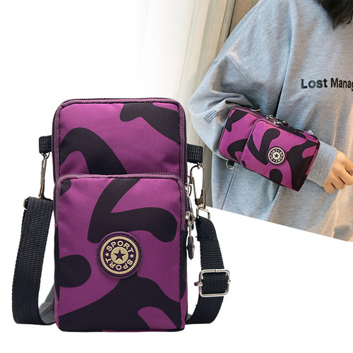 Middle-aged and elderly large-screen mobile phone bag mobile phone wrist bag shoulder crossbody bag arm bag new sports coin purse vertical style