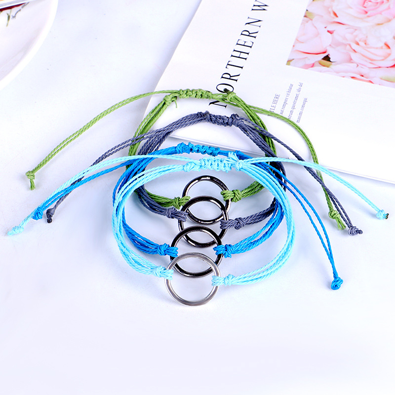 Ethnic Style Solid Color Wax Line Braid Women's Bracelets display picture 3