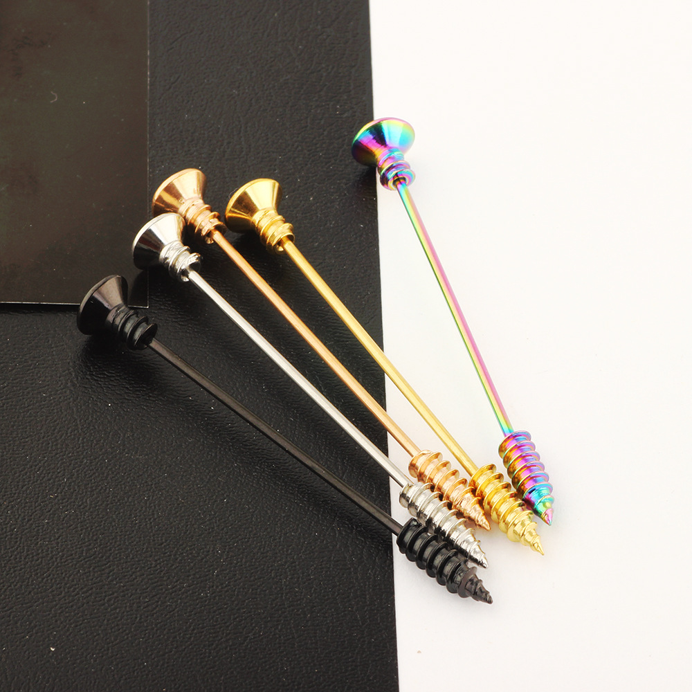 Pointed titanium steel lip stud product view