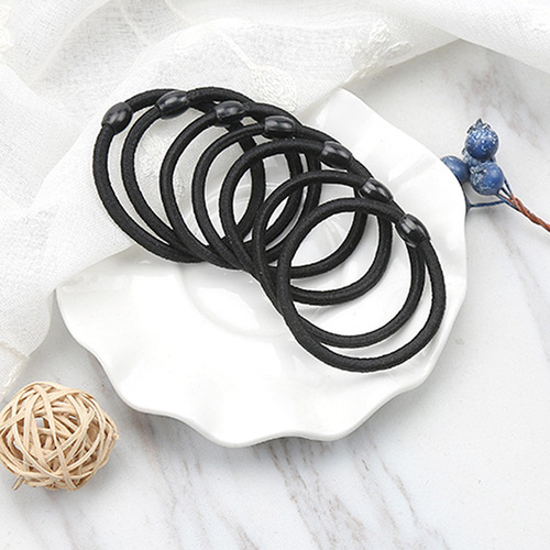 Korean version i bold basic headband black simple rubber band high elastic hair band black bean hair rope hair accessories 2 yuan store source