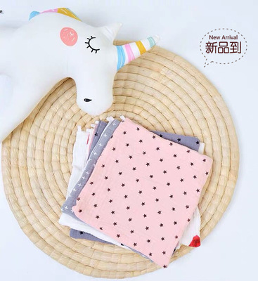 寶寶口水巾圍嘴純棉嬰兒小方巾新生兒毛巾嬰兒洗臉巾六層紗布