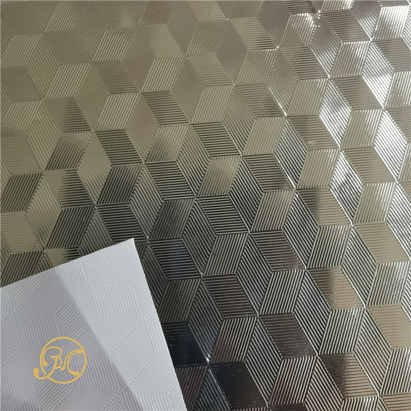 PVC复合PET镀铝膜 PET复合压花膜  仿铝板压花膜工厂