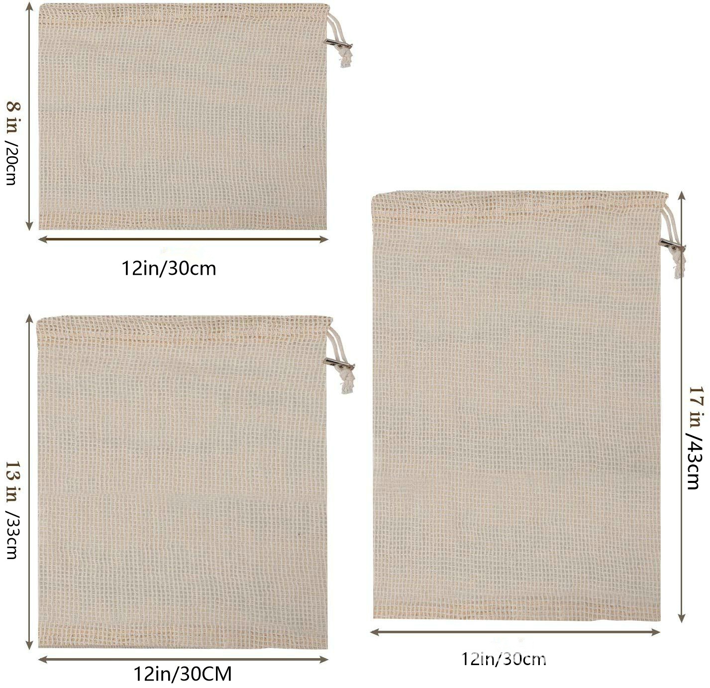 束口袋布奇棉布袋400*300,300*250,250*200棉网棉网袋三个