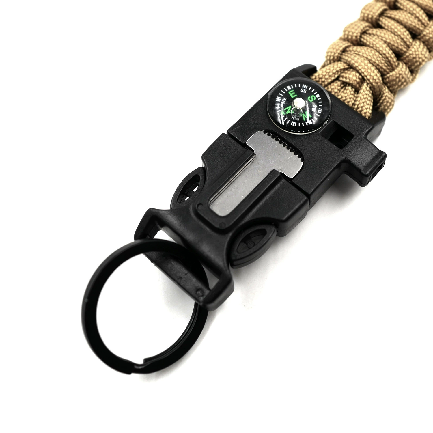 Universal woven keychain, travel lighter, whistle