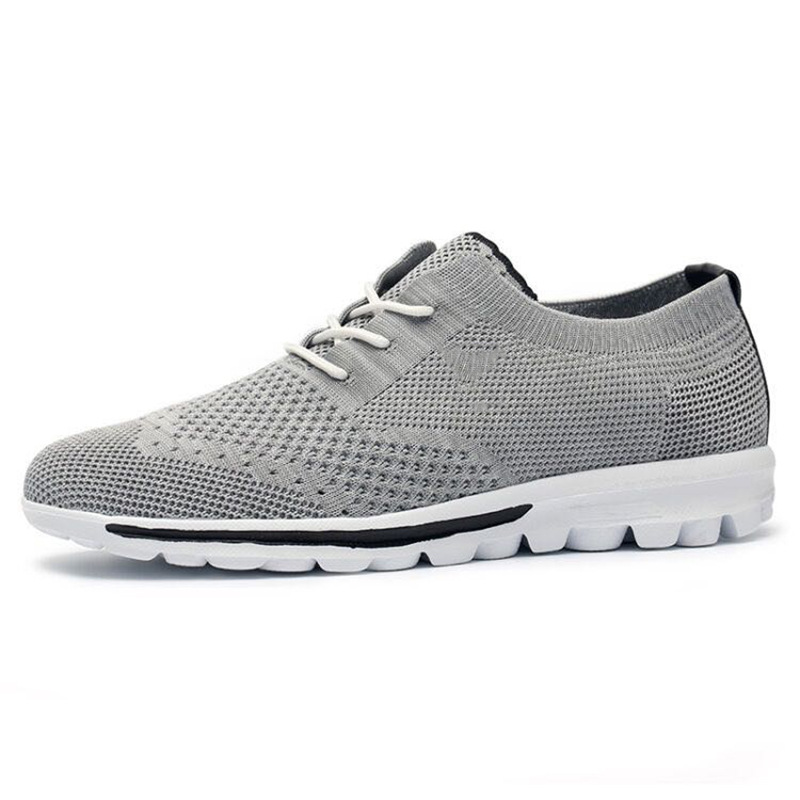 Men's Breathable Flyknit Running Shoes Lightweight Casual Trainers_voghion.com