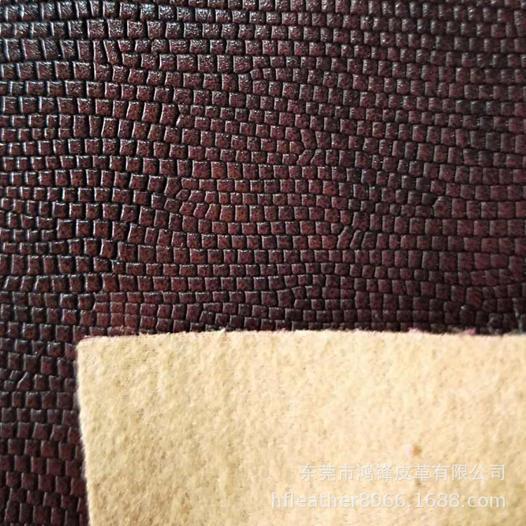 厂家直销1.0双色压纹小蜥蜴纹PVC拉毛布底手袋箱包皮革料单价优惠