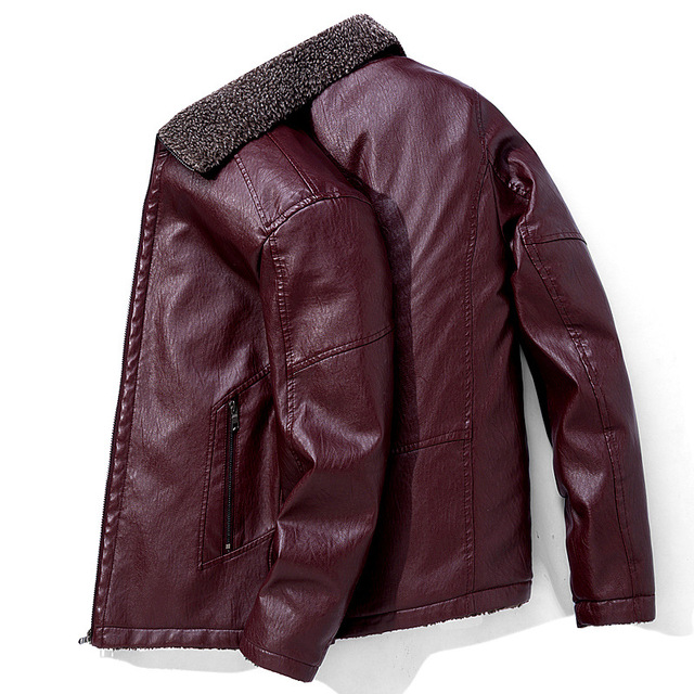 Autumn and winter wash Plush PU leather large jacket