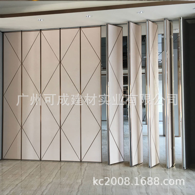 广州不锈钢吊挂门活动隔断可收藏酒店移动屏风可折叠隔墙定制厂家|ms