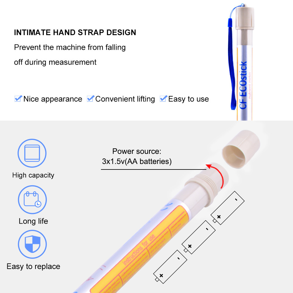 2019新型自动电导率/PH酸碱度测试棒水质检测笔EC计多参数/普通款