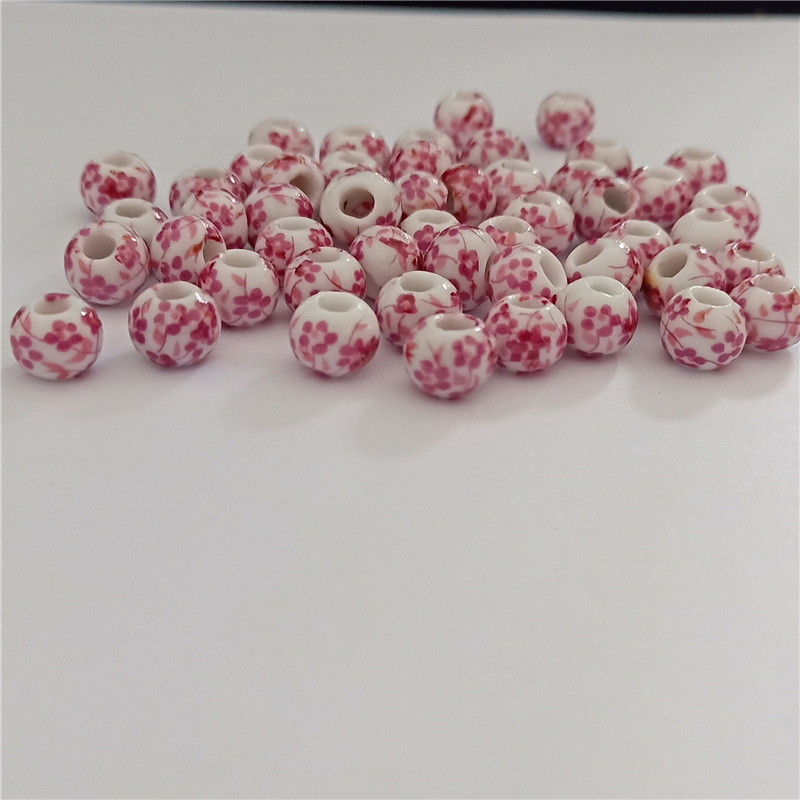 Diameter 8mm Jewelry Making Size DIY Jewelry Accessories Classification 1 Piece Diameter 8mm Ceramics Floral DIY Jewelry Accessories Beads