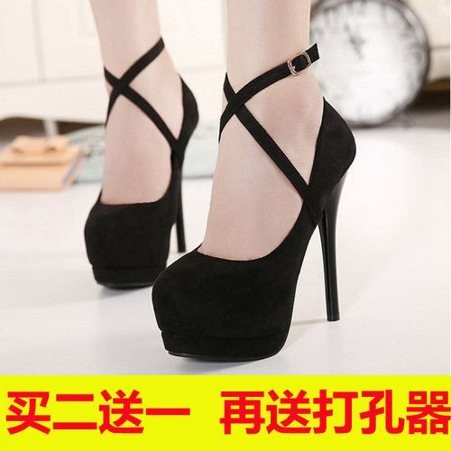 Shoelace-style long prevent ankle twisting, high heel shoes not slipping, shoe straps cross-anti-drop heel buckle