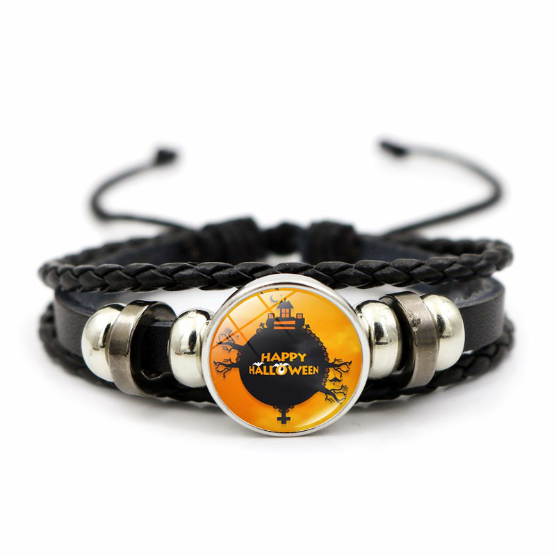 Halloween pärlarmband handflätat armband med ädelstenar_voghion.com